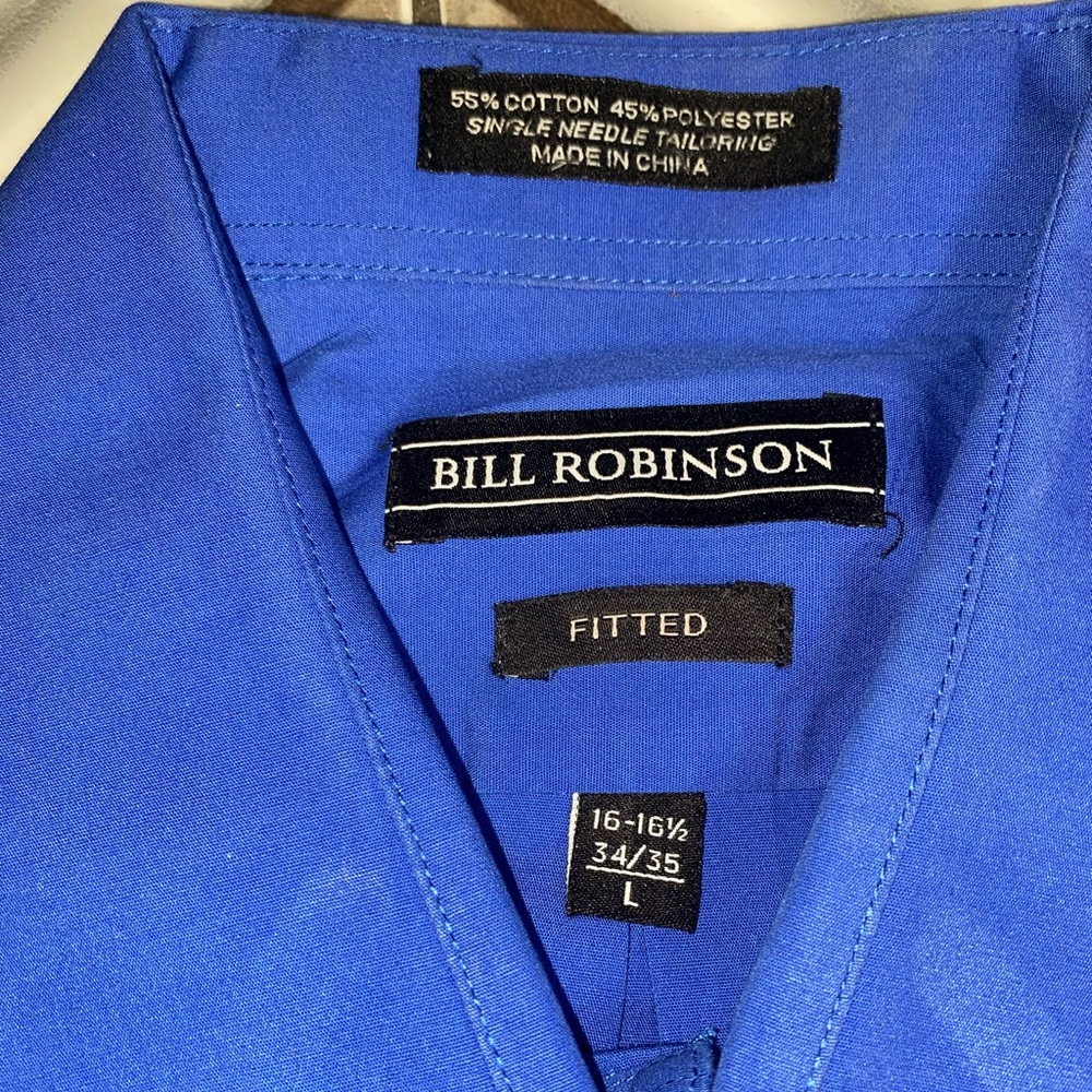 Bill Robinson Blue Button Down Shirt - Picture 3 of 3